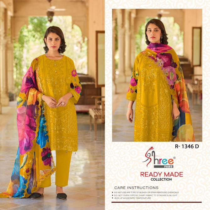R 1346 By Shree Cambric Cotton Pakistani Readymade Suits Wholesale Shop In Surat